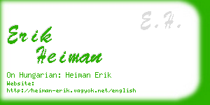 erik heiman business card